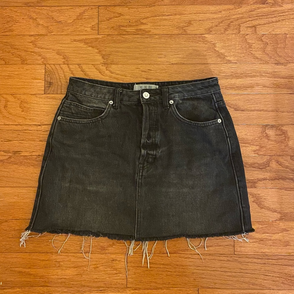 Free People We the Free Denim Distressed Skirt
